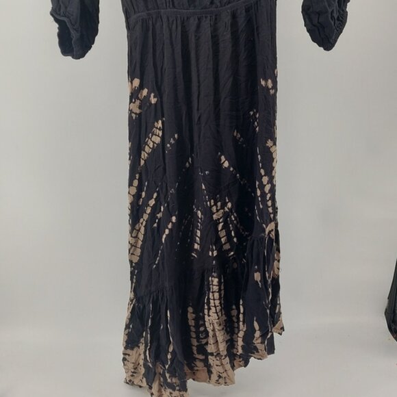 Young Fabulous  Broke Tie Dye Asymmetrical Faux Wrap Bohemian Maxi Dress - Picture 5 of 5